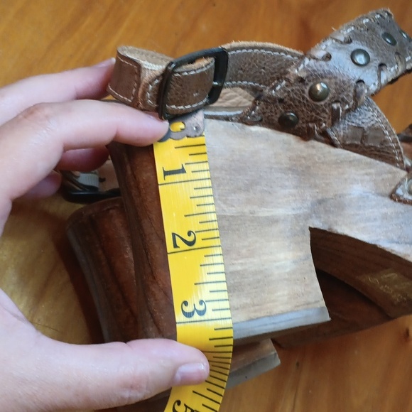 BedIstu Brown Leather Womens  Platform Sandals Size 7.5 - Picture 10 of 13